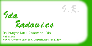 ida radovics business card